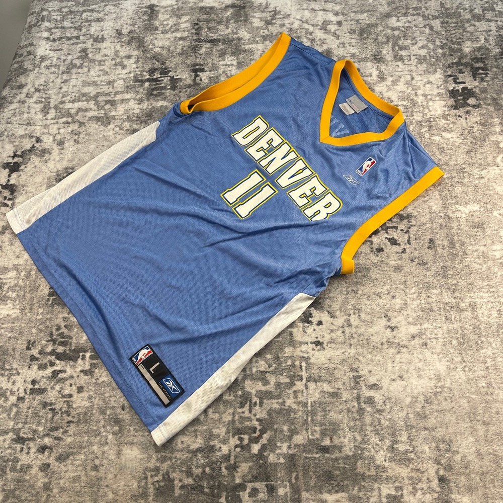 Vtg Reebok Denver Nuggets Earl Boykins #11 NBA Jersey Large Light Blue Blockcore